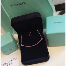 Tiffany Tiffany T Rose Swarovski Diamants Double T Smile Pendentif Grand Collier