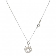Collier en argent avec breloque couronne Tiffany pour femme, or blanc 18 carats, HK 41CM