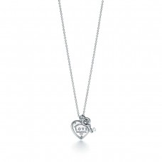 Tiffany retour à 925 argent coeur serrure clé pendentif femmes collier