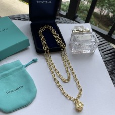 Tiffany Hardwear Collier à maillons avec pendentif en perles dorées des mers du Sud pour femme Argent/or jaune Prix britannique