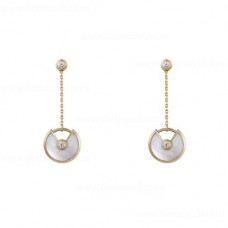 Cartier Boucle d'oreille Amulette de Cartier Nacre blanche Diamants