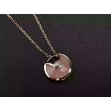 Amulette de Cartier Collier Diamant Opale Rose en Or Jaune Or Blanc et Or Rose