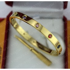 Cartier Love Bracelet Or jaune Diamants colorés