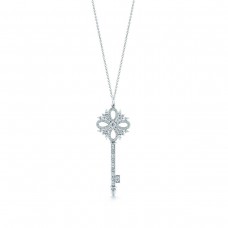 Tiffany Victoria Key Pendentif Or Blanc Diamants Collier Argent/ Or Jaune