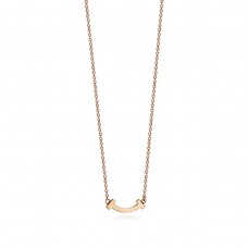 Tiffany T Femme Petit Glaze Smile Face Pendentif Collier Or Jaune/Argent Copie