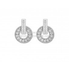 Bvlgari BVLGARI Boucles d'oreilles en or blanc avec pavé de diamants Copie Bvlgari BVLGARI Boucles d'oreilles en or blanc avec pavé de diamants Copie