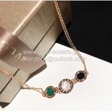 Bvlgari BVLGARI Bouton Collier Double Chaîne Or Rose Contrefaçon