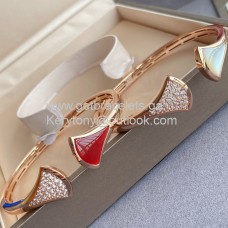Bracelet Bvlgari Divas Dream Rouge/Vert/Blanc avec Or Rose