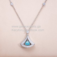 Collier Bvlgari Divas Dream en or blanc avec pavé de diamants et saphirs