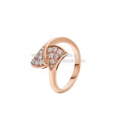 Bague Bvlgari Divas Dream avec pavé de diamants en or rose et or blanc