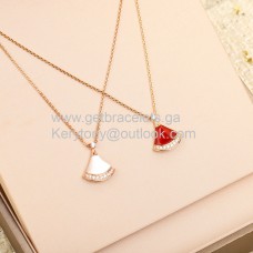 Petit collier Bvlgari Divas Dream avec pavé de diamants en or rose