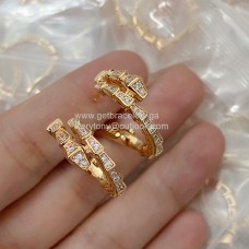 Boucles d'oreilles Bvlgari Serpenti Viper en or rose avec diamants