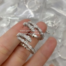 Boucles d'oreilles Bvlgari Serpenti Viper en or blanc avec diamants