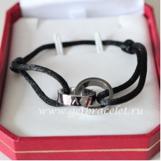 Cartier Double Anneau Love Bracelet Or Blanc Corde Noire Cartier Double Anneau Love Bracelet Or Blanc Corde Noire