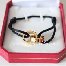 Cartier Double Anneau Love Bracelet Or Jaune Corde Noire Cartier Double Anneau Love Bracelet Or Jaune Corde Noire