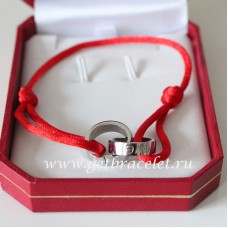 Cartier Double Anneau Love Bracelet Or Blanc Corde Rouge Cartier Double Anneau Love Bracelet Or Blanc Corde Rouge