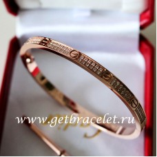 Cartier Love Bracelet SM en or rose avec diamants