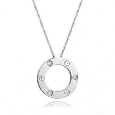Collier pendentif Cartier Love en or blanc avec 3 diamants