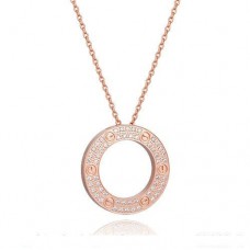 Cartier Collier Love Serti En Or Rose Avec Diamants Cartier Collier Love Serti En Or Rose Avec Diamants