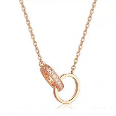 Cartier Love Collier Anneaux en or rose avec diamants