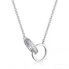 Cartier Love Collier Anneaux en or blanc avec diamants