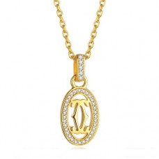 Collier Cartier Logo Double C En Or Jaune Avec Diamants