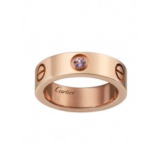 Bague Cartier Love en or rose 18 carats avec 1 saphir rose