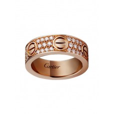 Bague Cartier Love en or rose 18 carats pavée de diamants