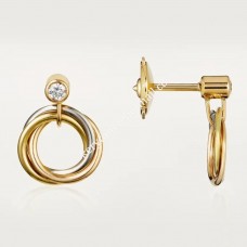 Boucles d'oreilles Cartier Trinity Or blanc/Dieu jaune/Or rose avec diamants