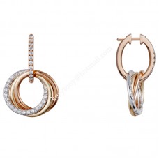 Boucles d'oreilles Cartier Trinity Or blanc/Dieu jaune/Or rose avec diamants