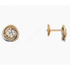 Boucles d'oreilles Cartier Trinity Or Blanc/Or Jaune/Or Rose avec 2 Diamants
