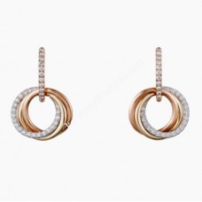 Boucles d'oreilles Cartier Trinity Or blanc/Or jaune/Or rose avec diamants
