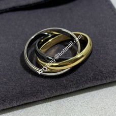 Cartier Bague Trinity Or Blanc/Or Jaune avec Céramique Noire Pour