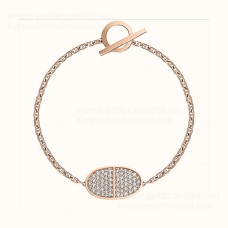Hermes Chaine DAncre Verso Chain Bracelet Avec Diamants Champagne Classique