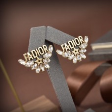 Christian Dior Boucles d'oreilles à tige en diamants avec motif étoile et gouttelettes d'eau en laiton Dior JADIOR