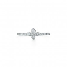 Tiffany Fleur de Lis Petaloid Charm Femme Diamants Bague Argent/Or Jaune/ Or Rose