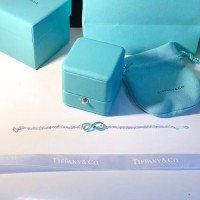 Tiffany Infinity Argent Double Chaînes Finition Émail Bleu Pendentif Bracelet Fiançailles Lady Jewelrys Tiffany Infinity Argent Double Chaînes Finition Émail Bleu Pendentif Bracelet Fiançailles Lady Jewelrys