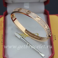 Bracelet Cartier Love Pavé Diamants Or Rose