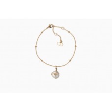 Dior Perles de D??sir White Pearl Paved Bee Pendant Ladies Gold-Plated CD Bracelet Malaisie