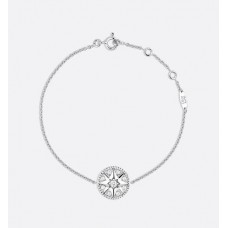 Bracelet femme diamants pendentif étoile à huit branches en argent sterling 925 Dior Rose Des Vents