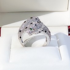 Bague Double Panthère de Cartier Or Blanc Avec Diamants