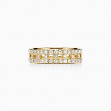 Tiffany Femme Tiffany T Pavé Diamants 5.5MM Véritable Bague Large Or Blanc/Or Jaune Tiffany Femme Tiffany T Pavé Diamants 5.5MM Véritable Bague Large Or Blanc/Or Jaune