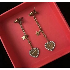 Boucles d'oreilles pendantes longues abeille en laiton avec pendentif cœur en cristal blanc Dior LAmour Avenir Canada