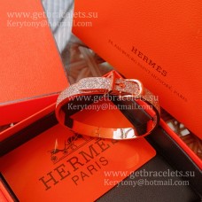 Bracelet Hermes Boucle Sellier en or rose avec pavé de diamants UK Bracelet Hermes Boucle Sellier en or rose avec pavé de diamants UK