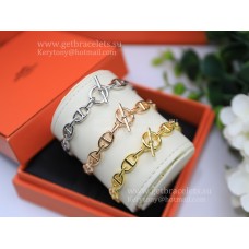 Bracelet Hermes Chaine DAncre Petit en Argent/Or Jaune/Or Rose Chic