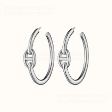 Hermes Chaine DAncre Enchainee Boucles D'oreilles Argent/Or Jaune/Or Rose