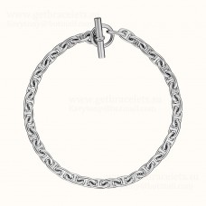 Collier Hermes Chaine D'Ancre Medium Or Blanc
