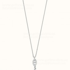 Collier Hermes Chaine DAncre avec diamants or rose/argent