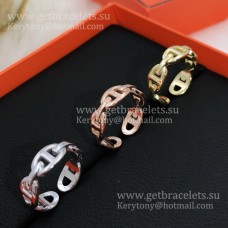 Bague Hermes Chaine DAncre Enchainee en Or Blanc/Or Rose/Or Jaune