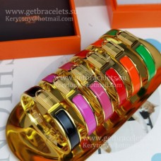 Hermes Clic Cadenas Bracelet En Émail Serrure Or Jaune Vendu
